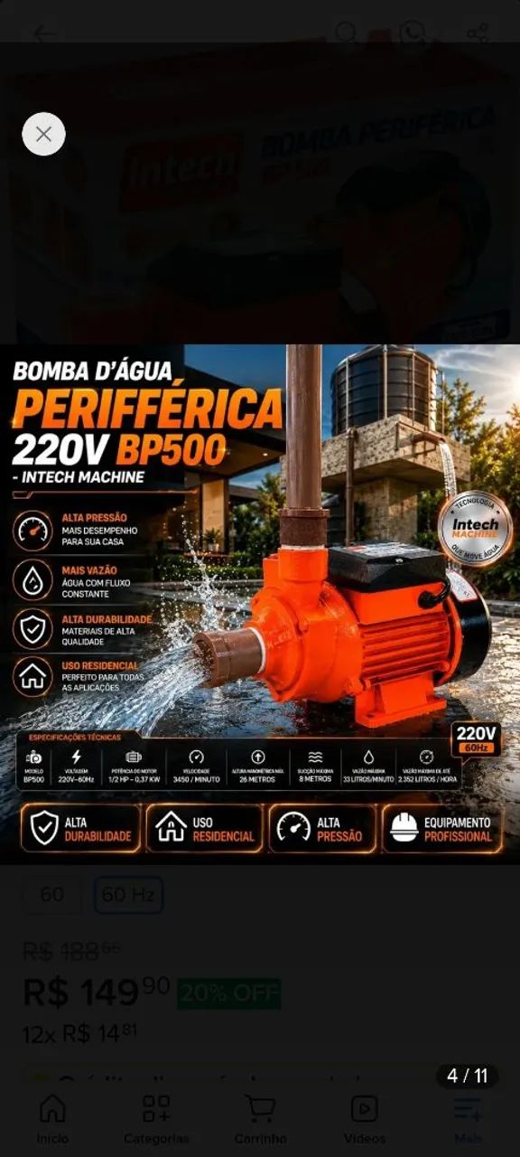 Bomba Periférica Intech - Foto 2