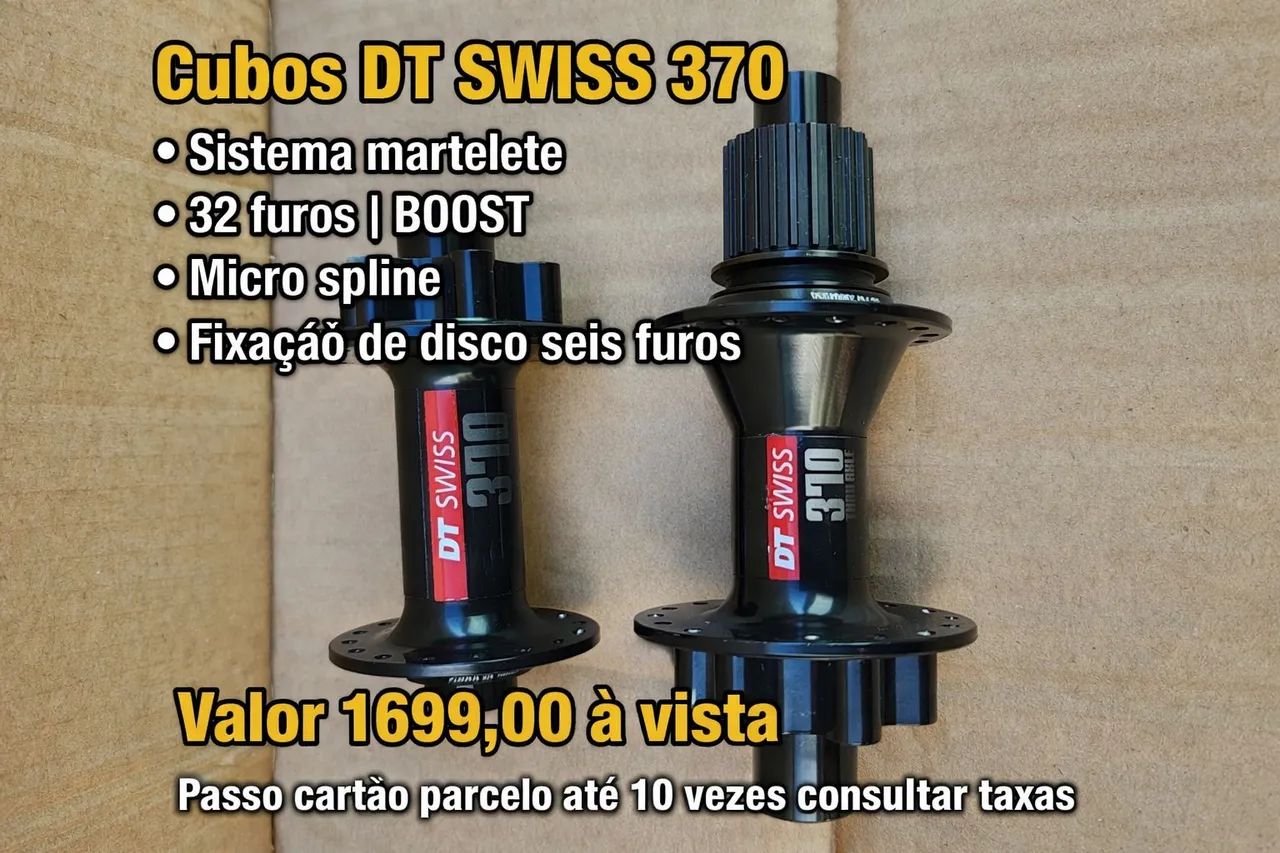 Par de cubos DT Swiss 370 novos sem uso 