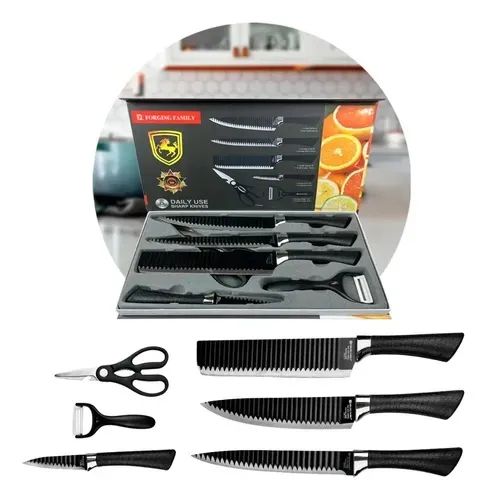 Kit Jogo De Facas Profissional 6 Peças Aço Inox Cozinha - Foto 2