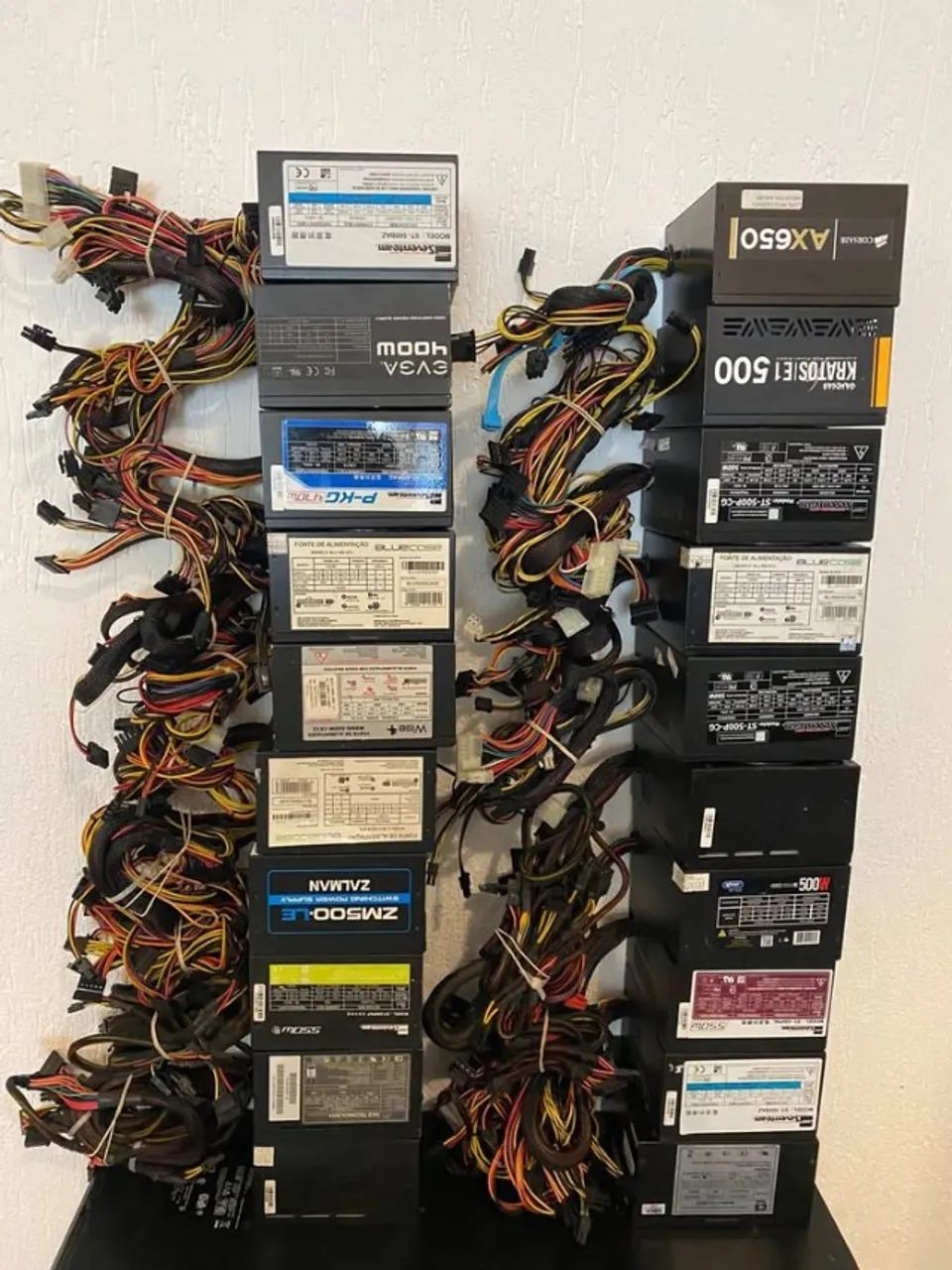 lote com 20 fontes pc real acima de 450 watts oportunidade!