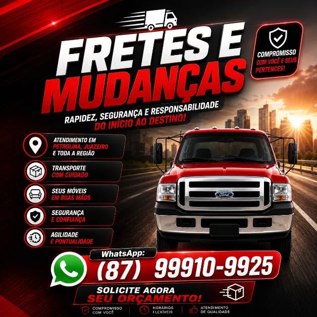 FAÇO FRETES E MUDANÇAS COM RESPONSABILIDADE 