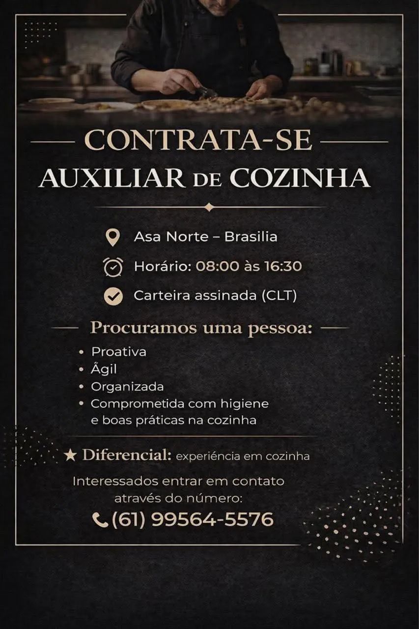 Interessados favor enviar o currículo ao número do anúncio