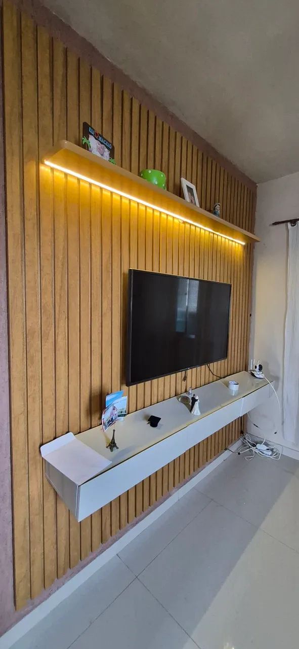 Rack com Painel ripado Led TV 90" - Foto 5