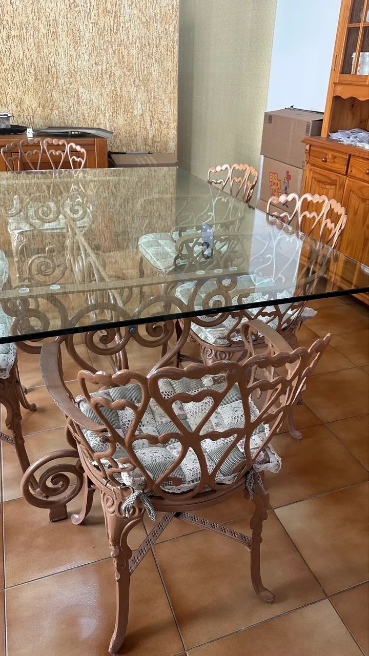 Mesa vidro  pé de ferro - Foto 5