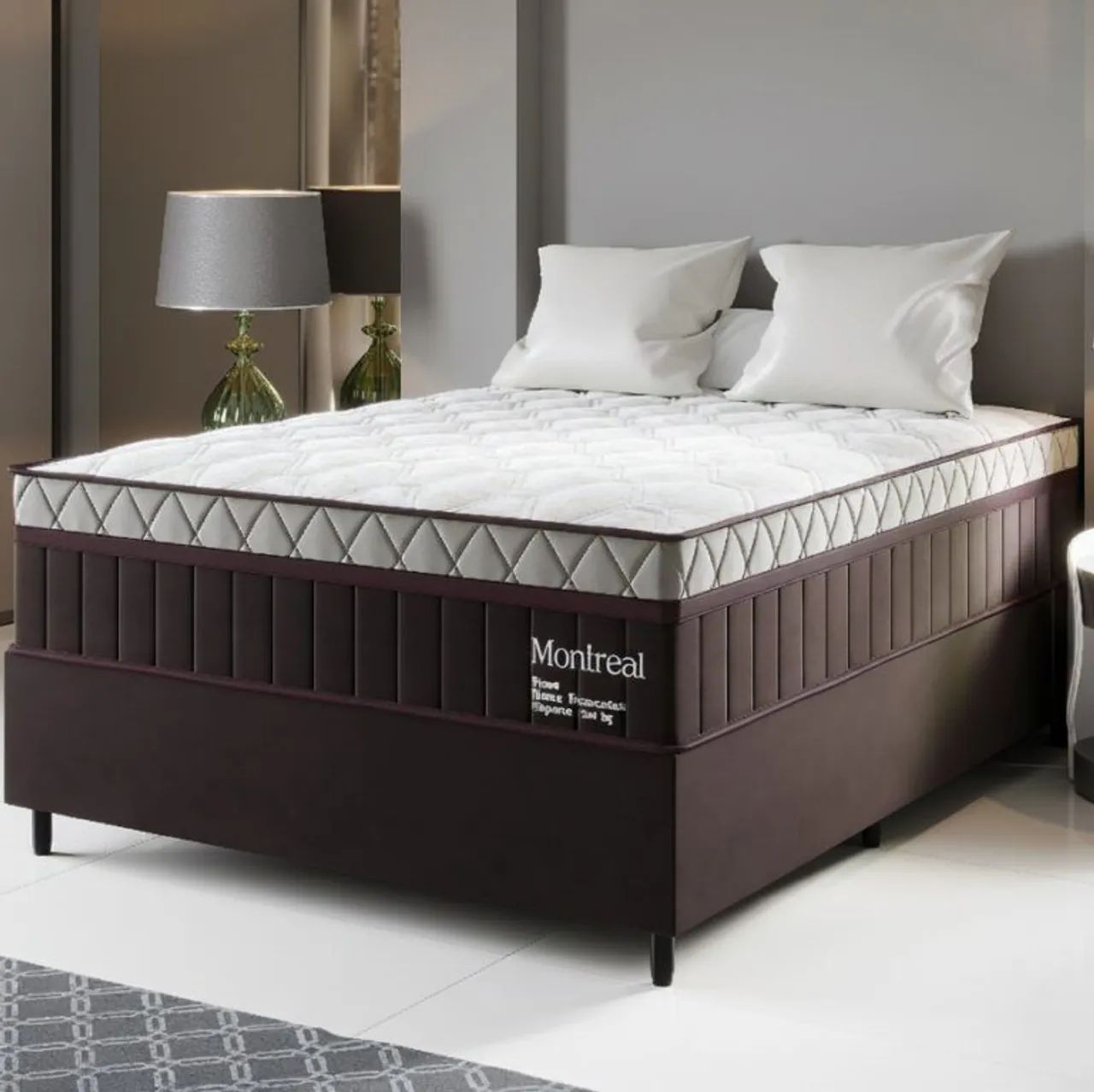 Colchão Casal Montreal  + Base Box - Entrega Rápida 