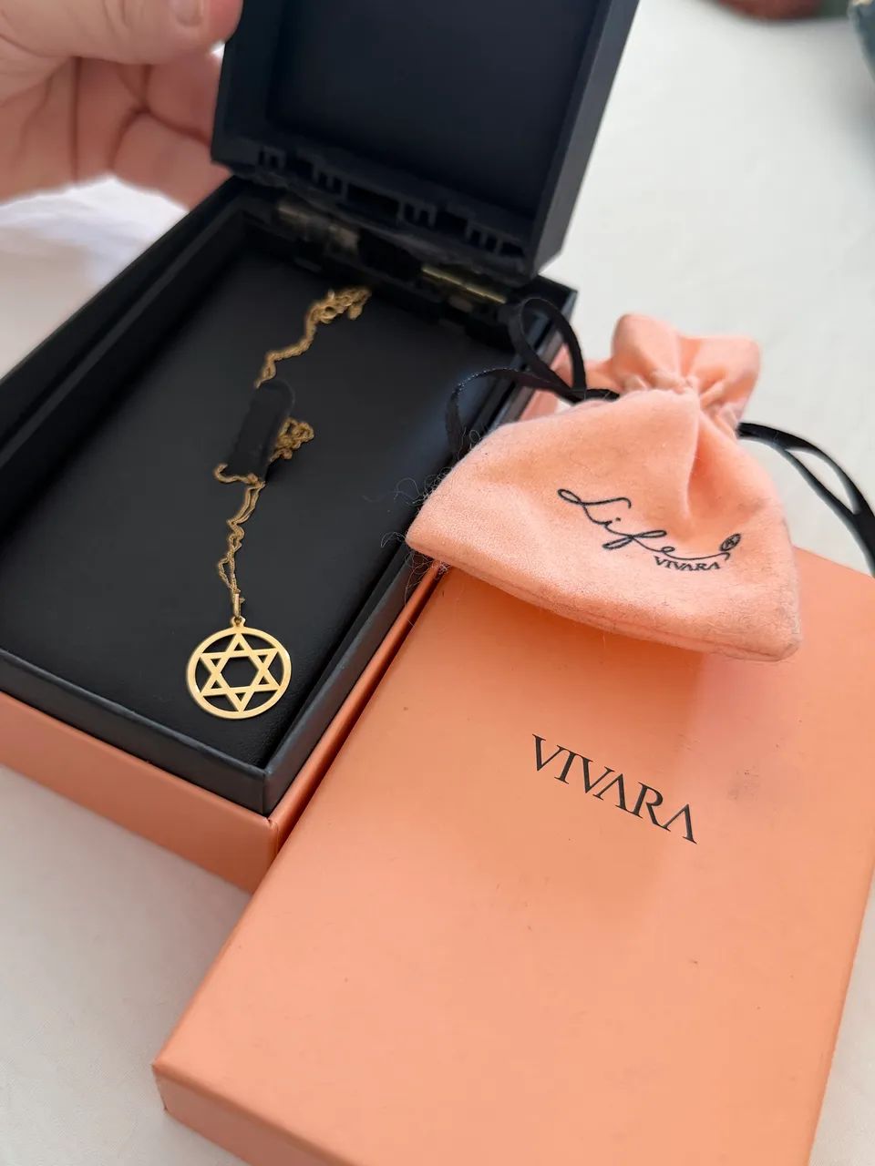 Colar e pingente VIVARA ouro 18k com nota
