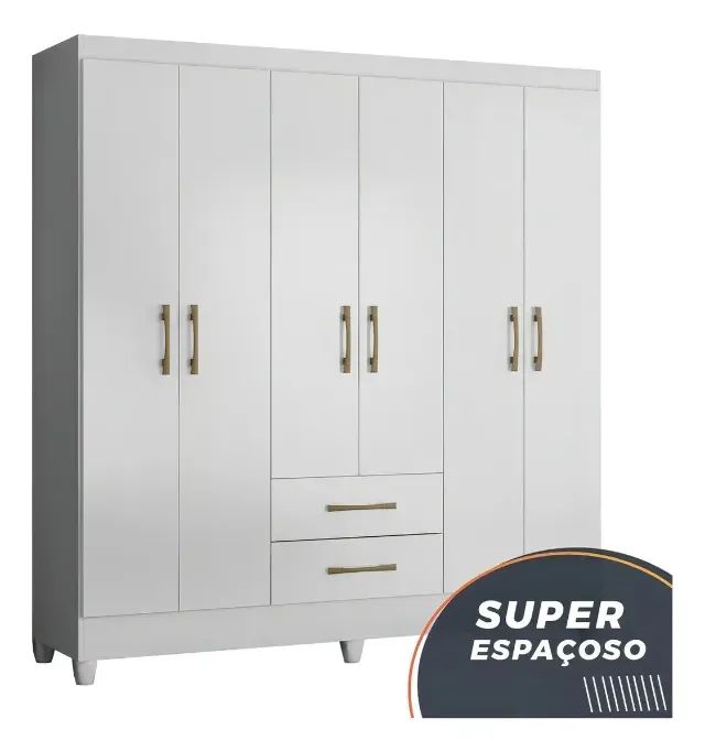 Guarda Roupa Panamá 6 Portas Moval Branco - Foto 4