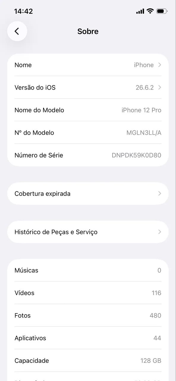 iPhone 12 Pro 128 funcionando perfeitamente, só o Face ID que não está pegando 