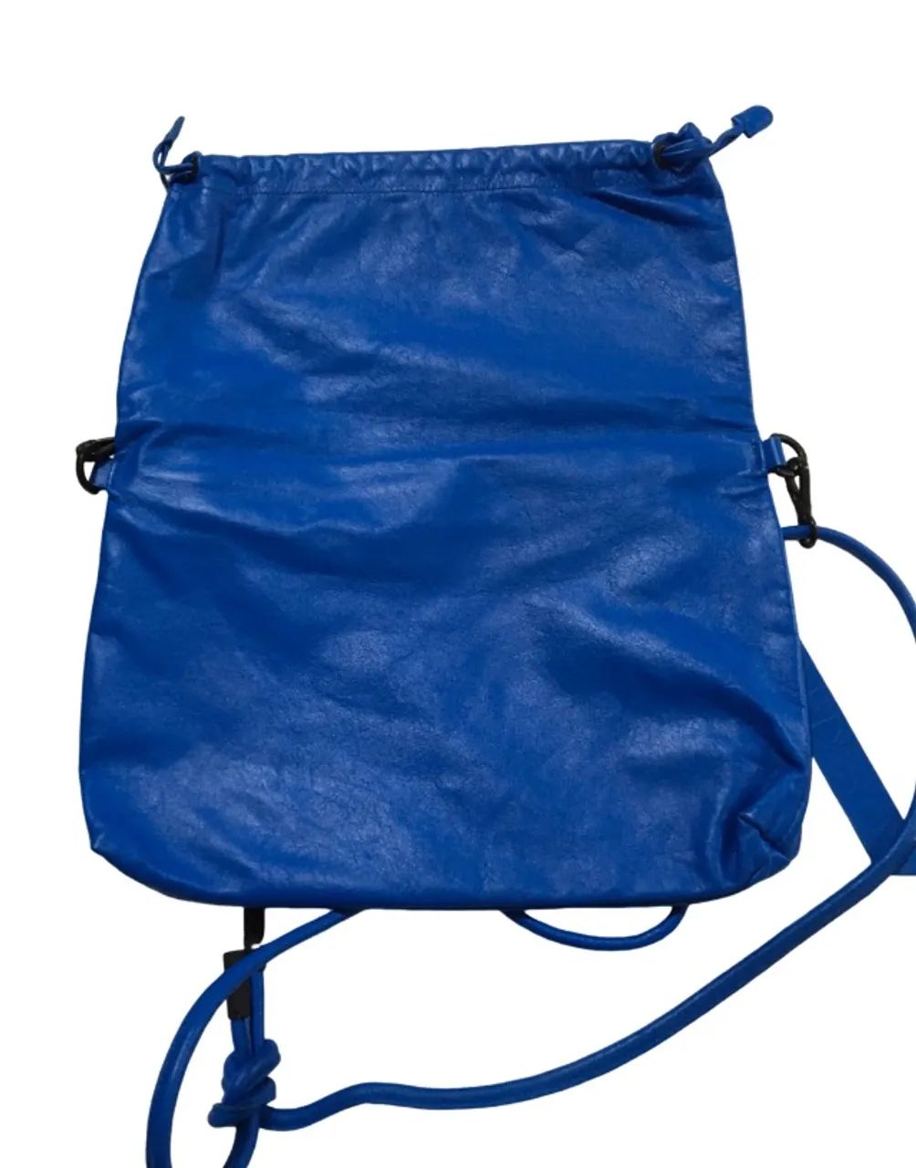 Bolsa osklen sack flat de couro azul - Foto 3