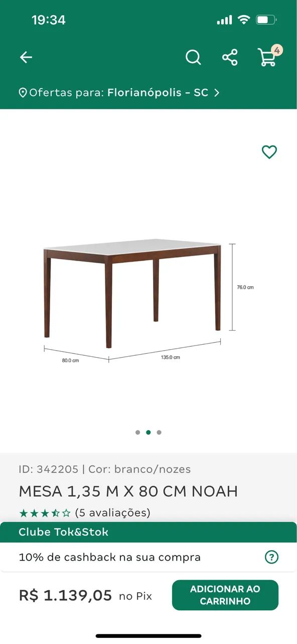 Mesa jantar TOK STOK 