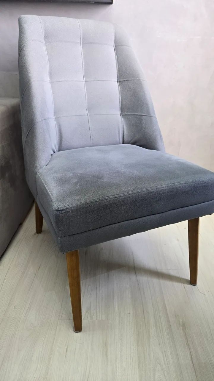 KIT 2 CADEIRAS JANTAR SUEDE CINZA