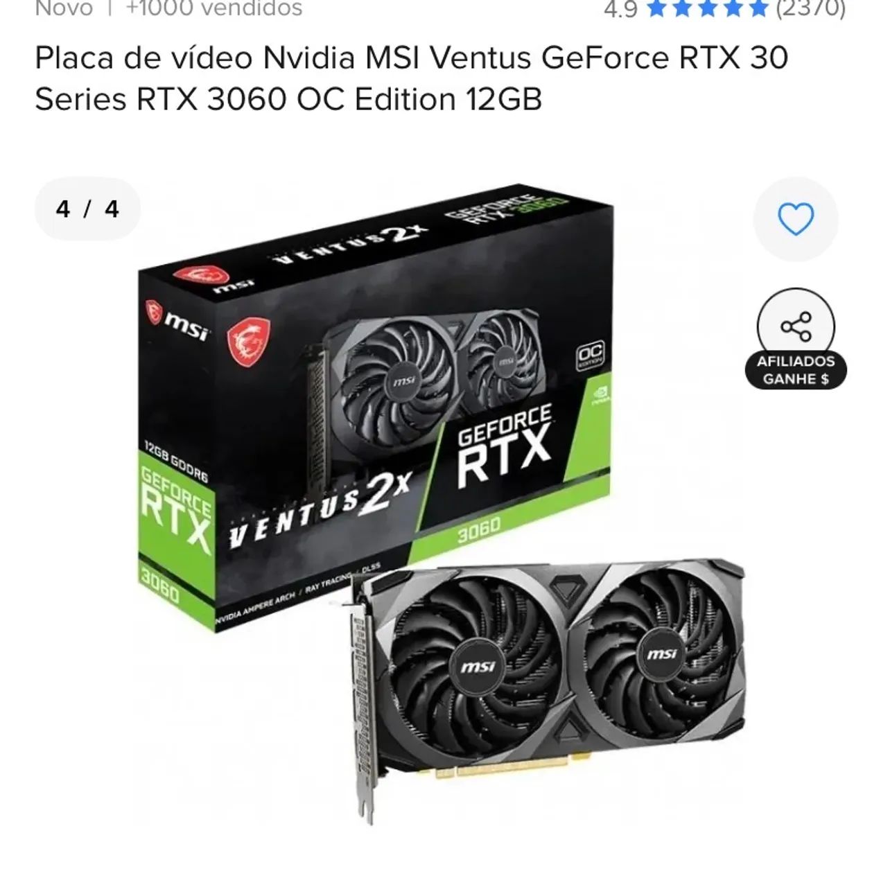 RTX 3060 12 GB MSI468281204199270400