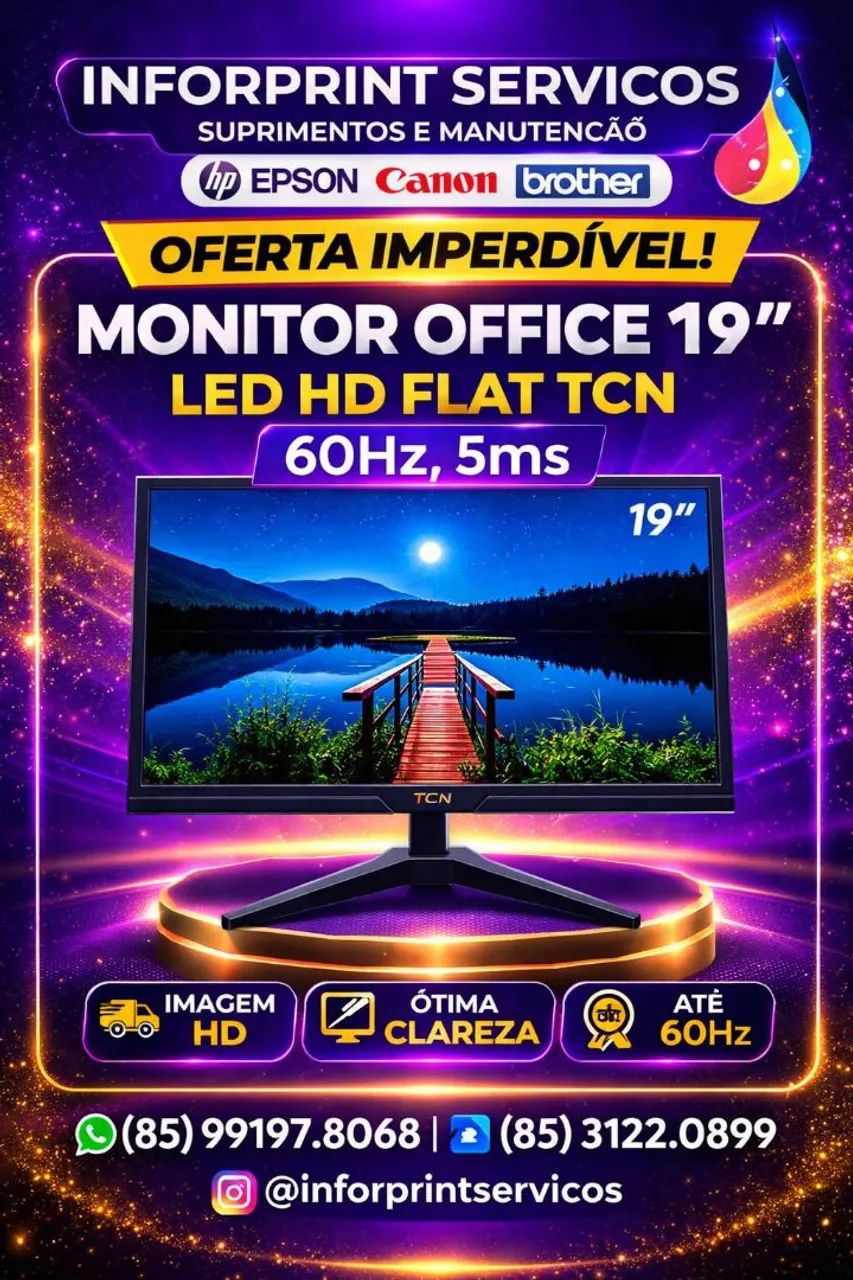 Monitor Office 19" LED HD Flat TCN, 60Hz, 5ms - Foto 2