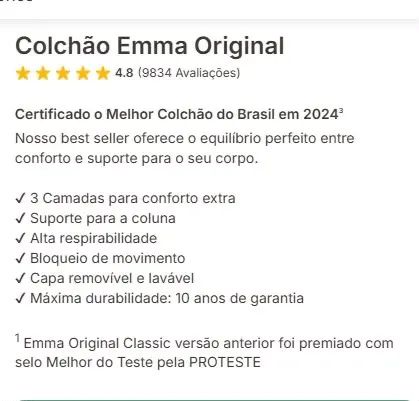 Cama King (Colchão Emma Original + Box) - Foto 4
