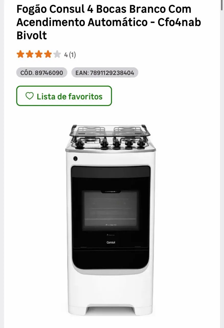 Vendo Fogão Consul 4 Bocas Branco - Foto 3