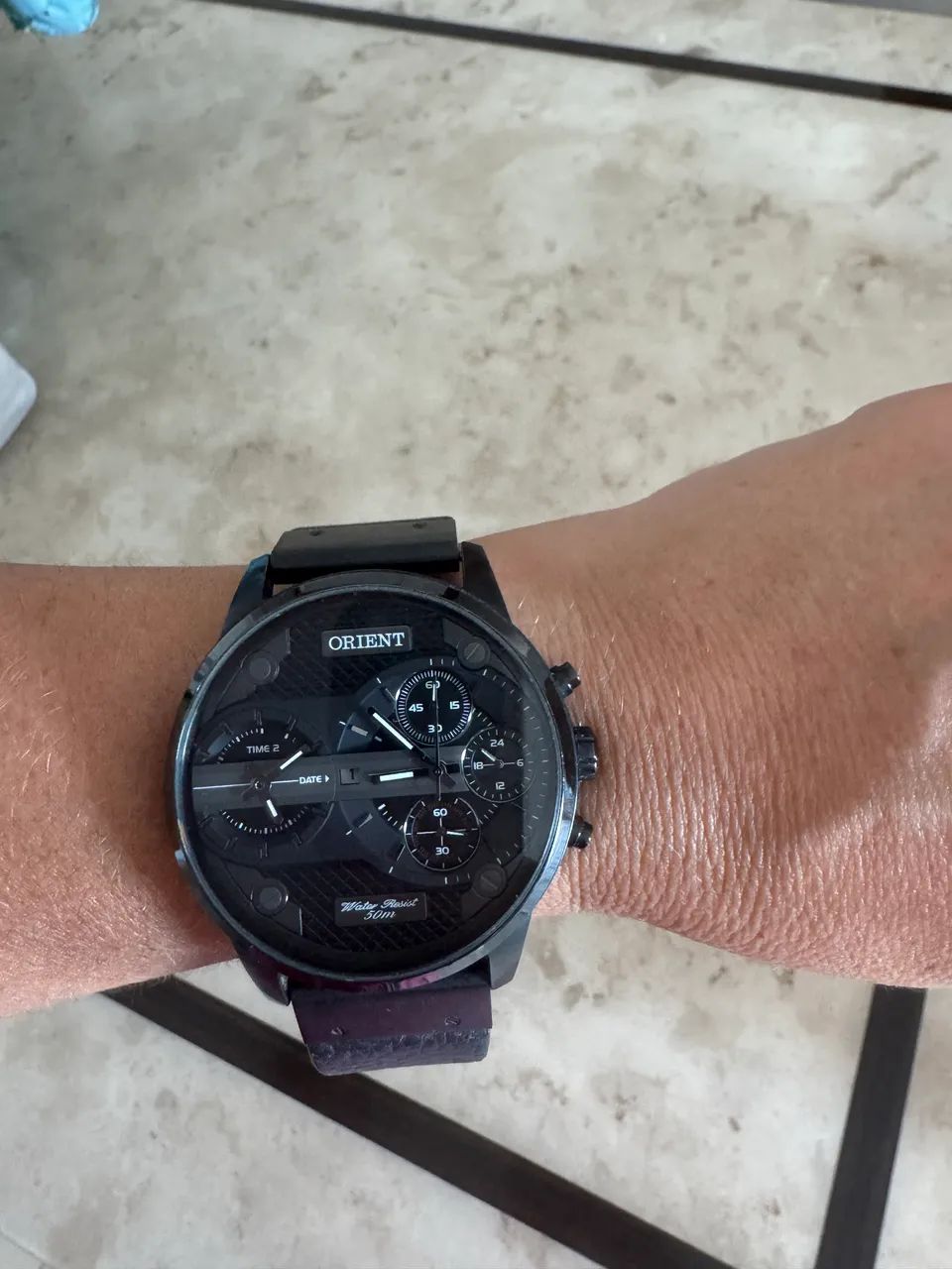 Relógio orient masculino pulseira couro 
