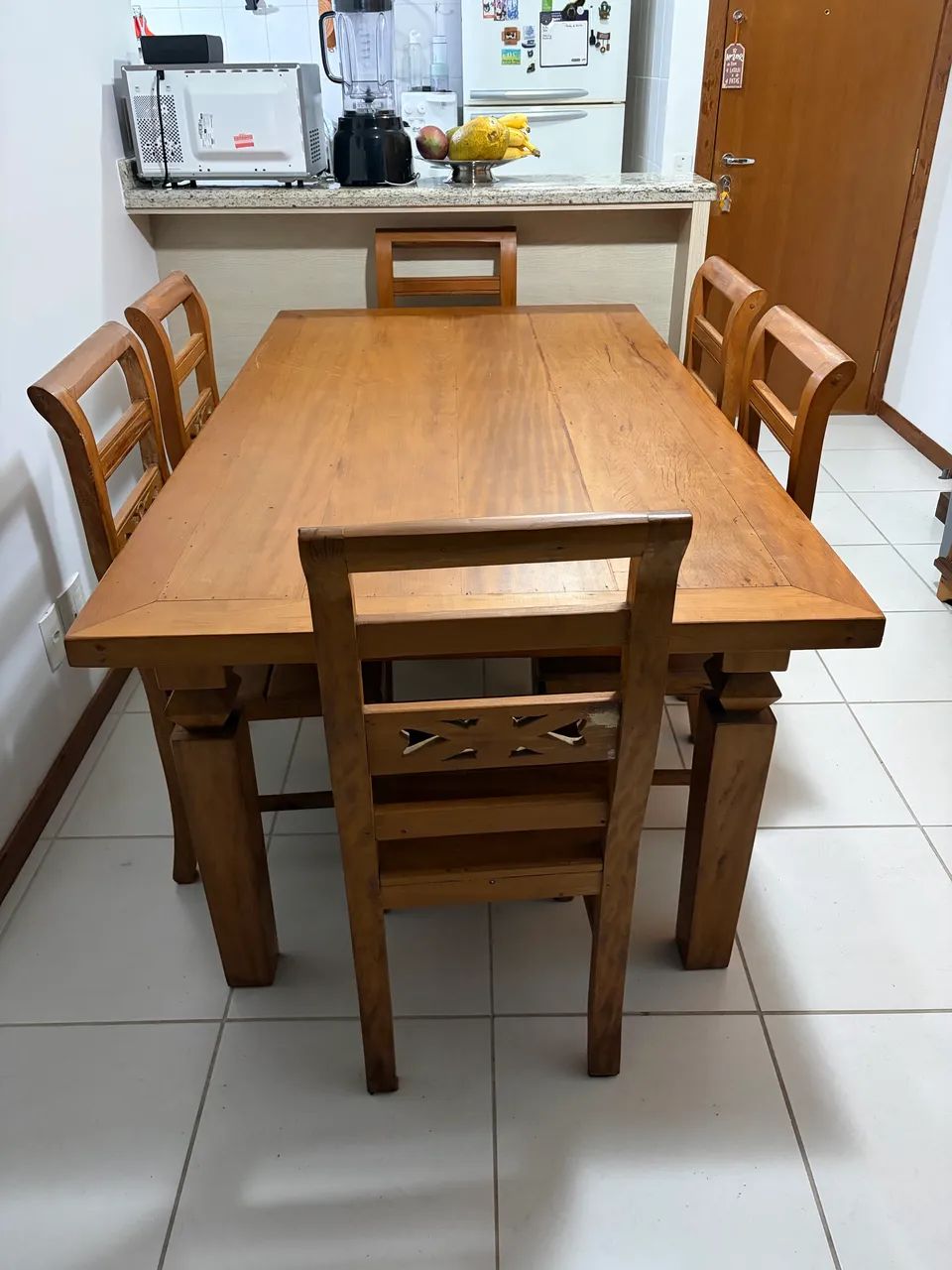 Mesa e cadeiras de Madeira Peroba Rosa Maciça e Cadeiras - Foto 2
