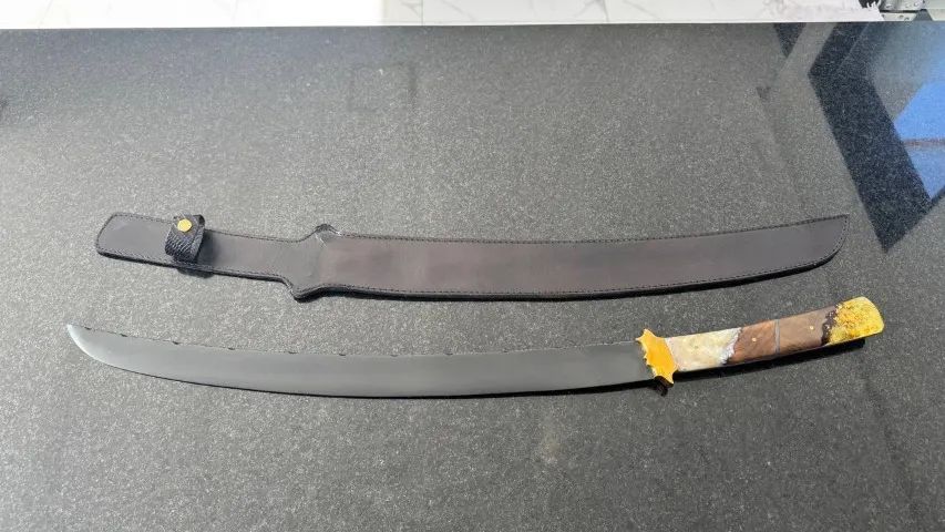 Katana All Black 25' Polegadas + Bainha de Couro - Foto 2