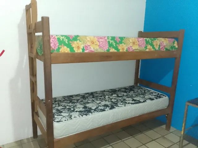 Cama Beliche madeira maciça JATOBA' - com 2 colchões inclusos - Foto 4