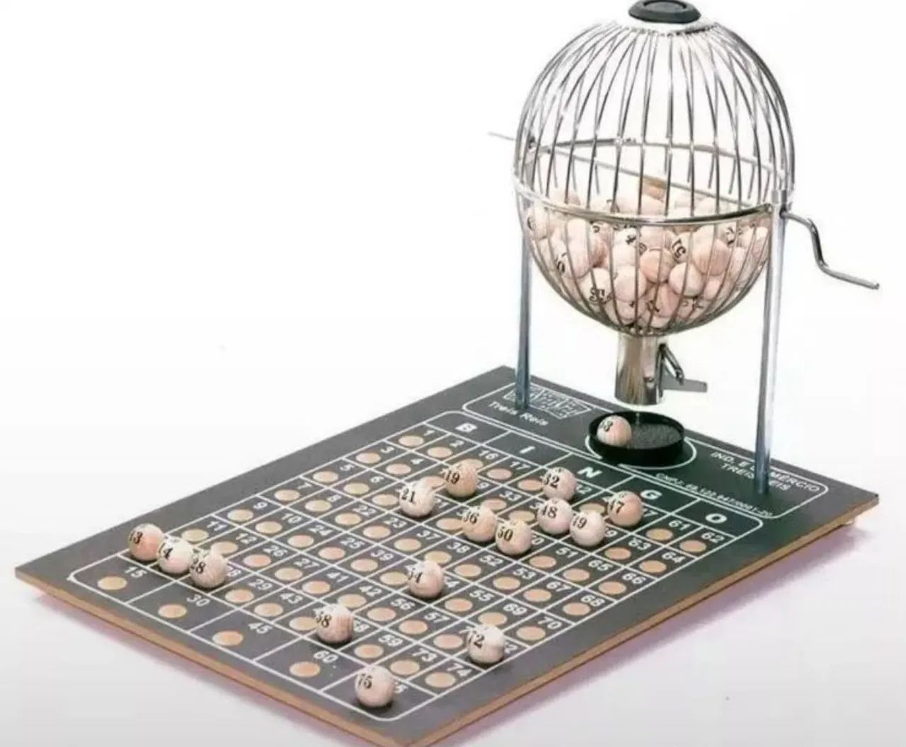 Jogo de bingo completo metal madeira 