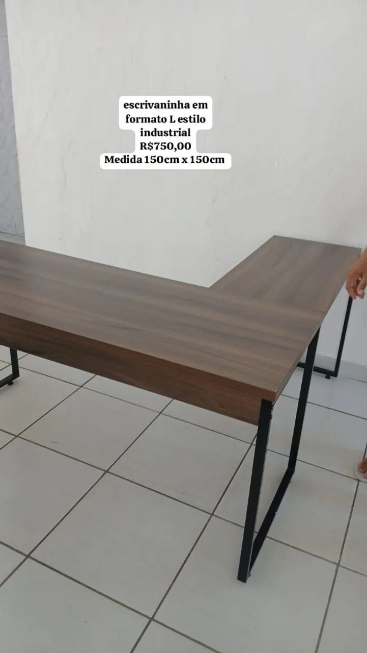 Escrivaninha em formato de L estilo industrial  - Foto 4