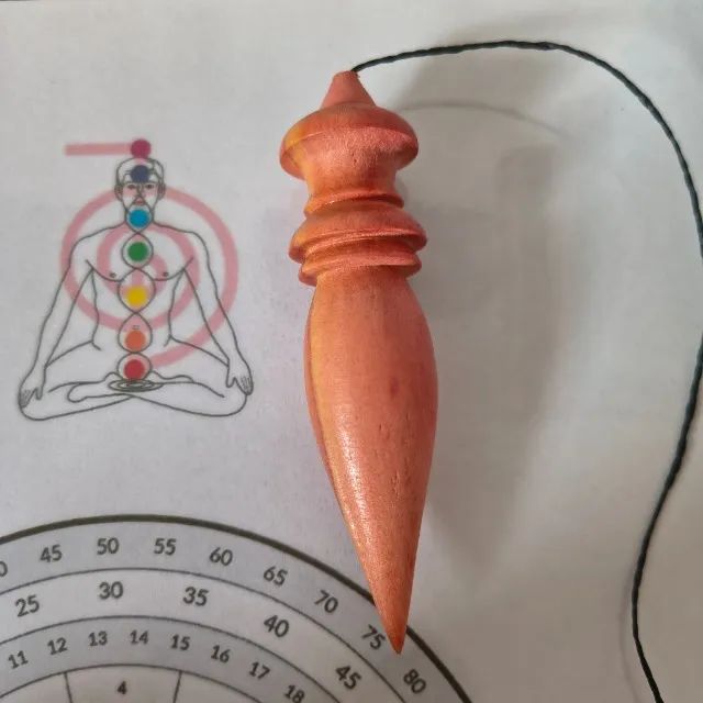 Pêndulo de Madeira com Chumbo Reiki Radiestesia 