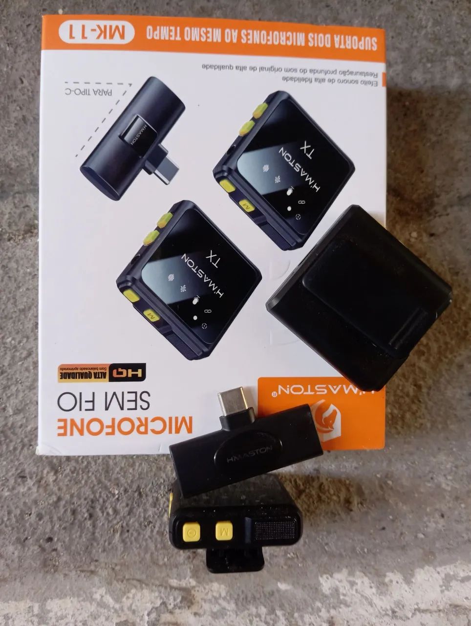 Microfone de Lapela Duplo Sem Fio H'Maston MK-11 - Foto 3