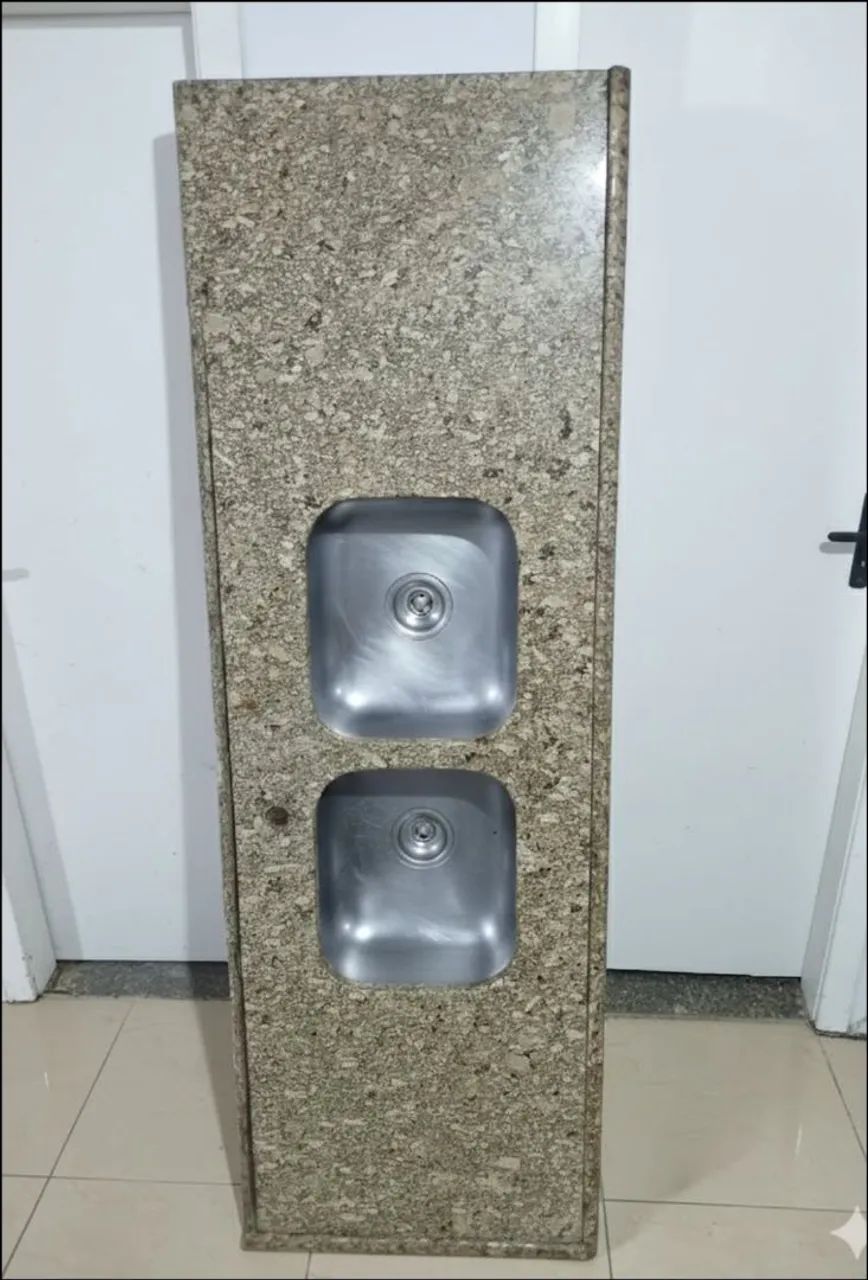 Pia de Granito com 2 Cubas em Inox - 1,85m