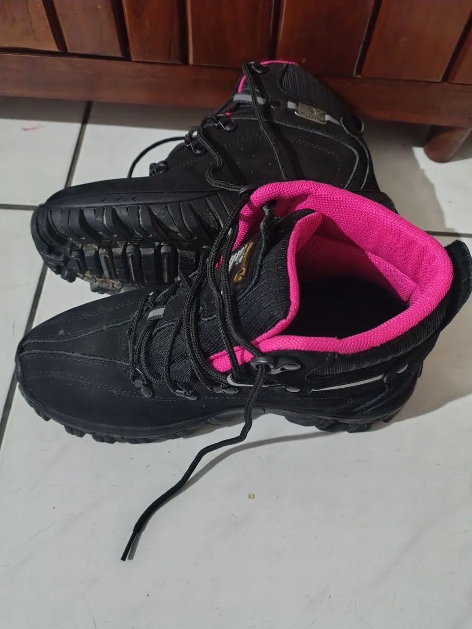 BOTA DE SEGURANÇA - PRETA E ROSA - Foto 4