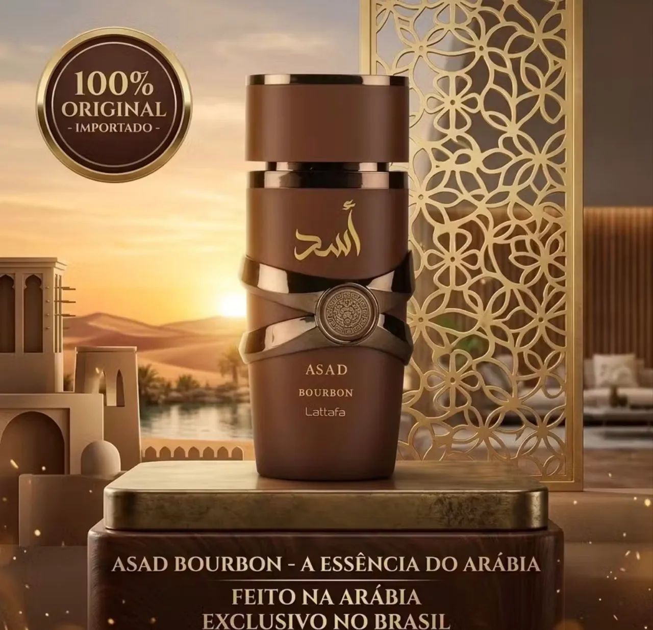 Perfume Árabe Lataffa Asad Bourbon Eau de Parfum Marrom Original-100ml - Foto 3