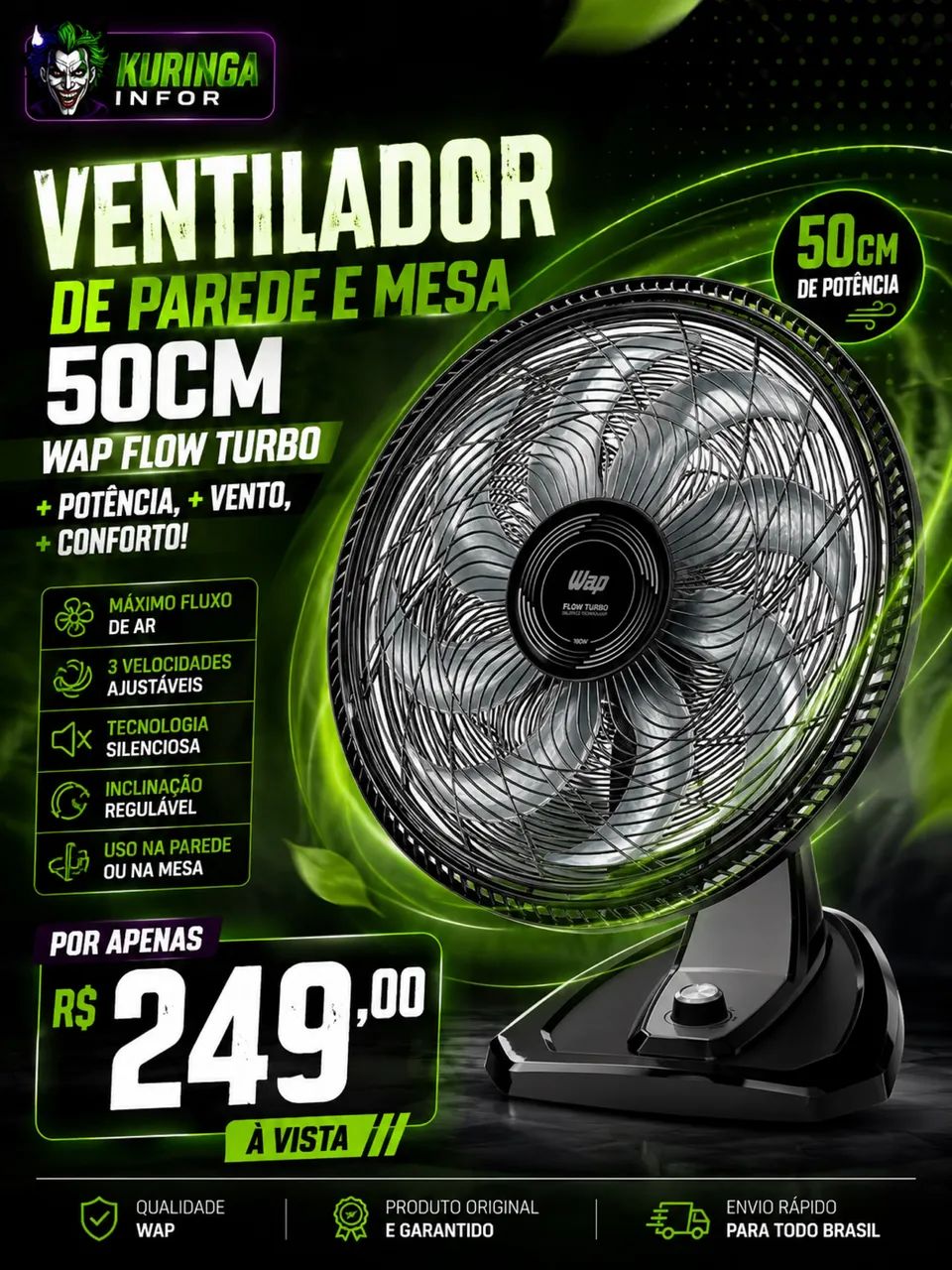 ? VENTILADOR WAP FLOW TURBO 50CM ? 