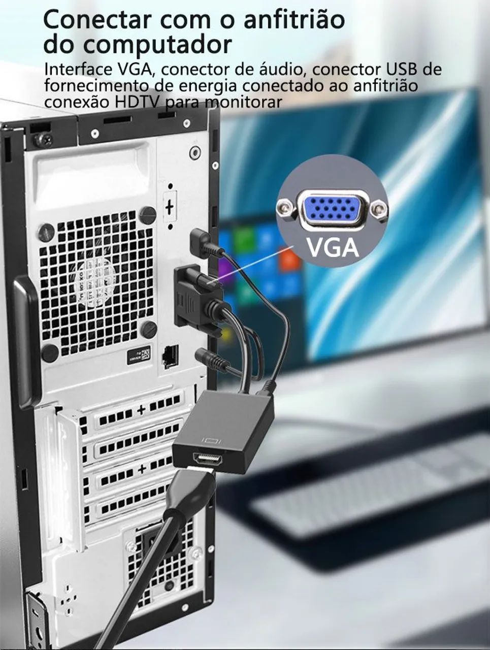 Conversor VGA pra HDMI  - Foto 2