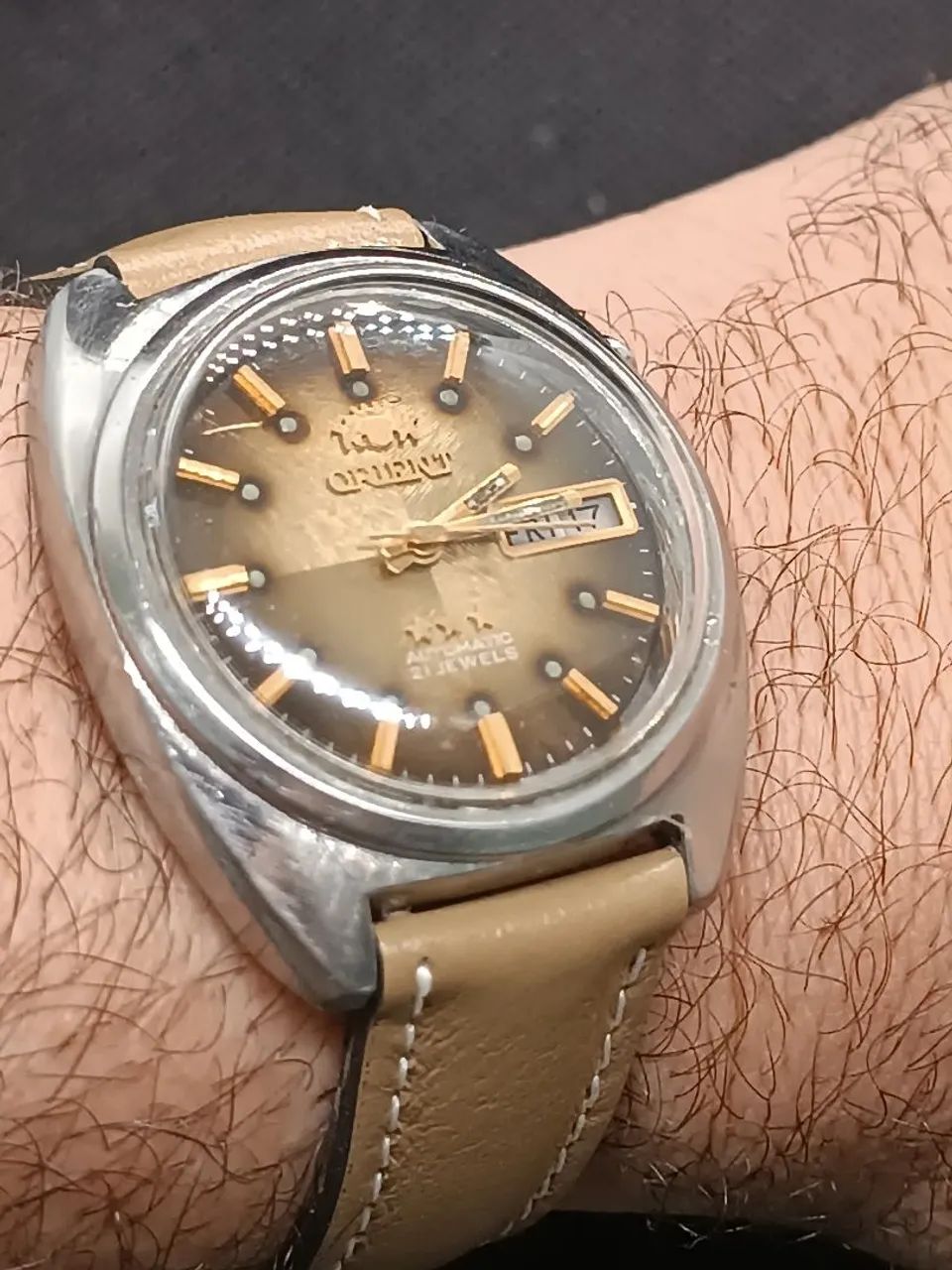 Relógio Orient vintage,com mostrador belíssimo. - Foto 5