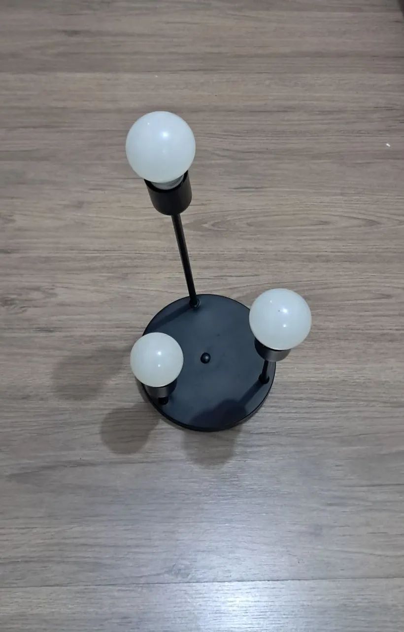 Plafon preto para 3 e27 - Foto 2