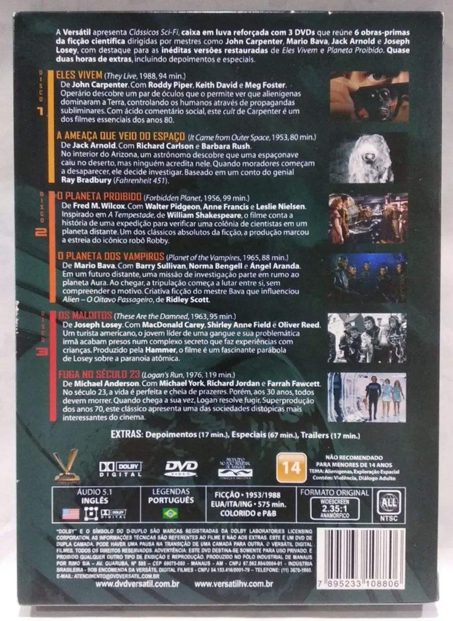 DVD Clássicos sci-fi vol 1 Versatil - Foto 2