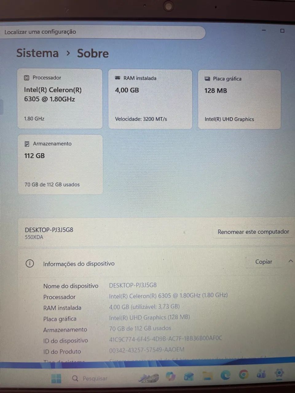 Notebook Samsung 
