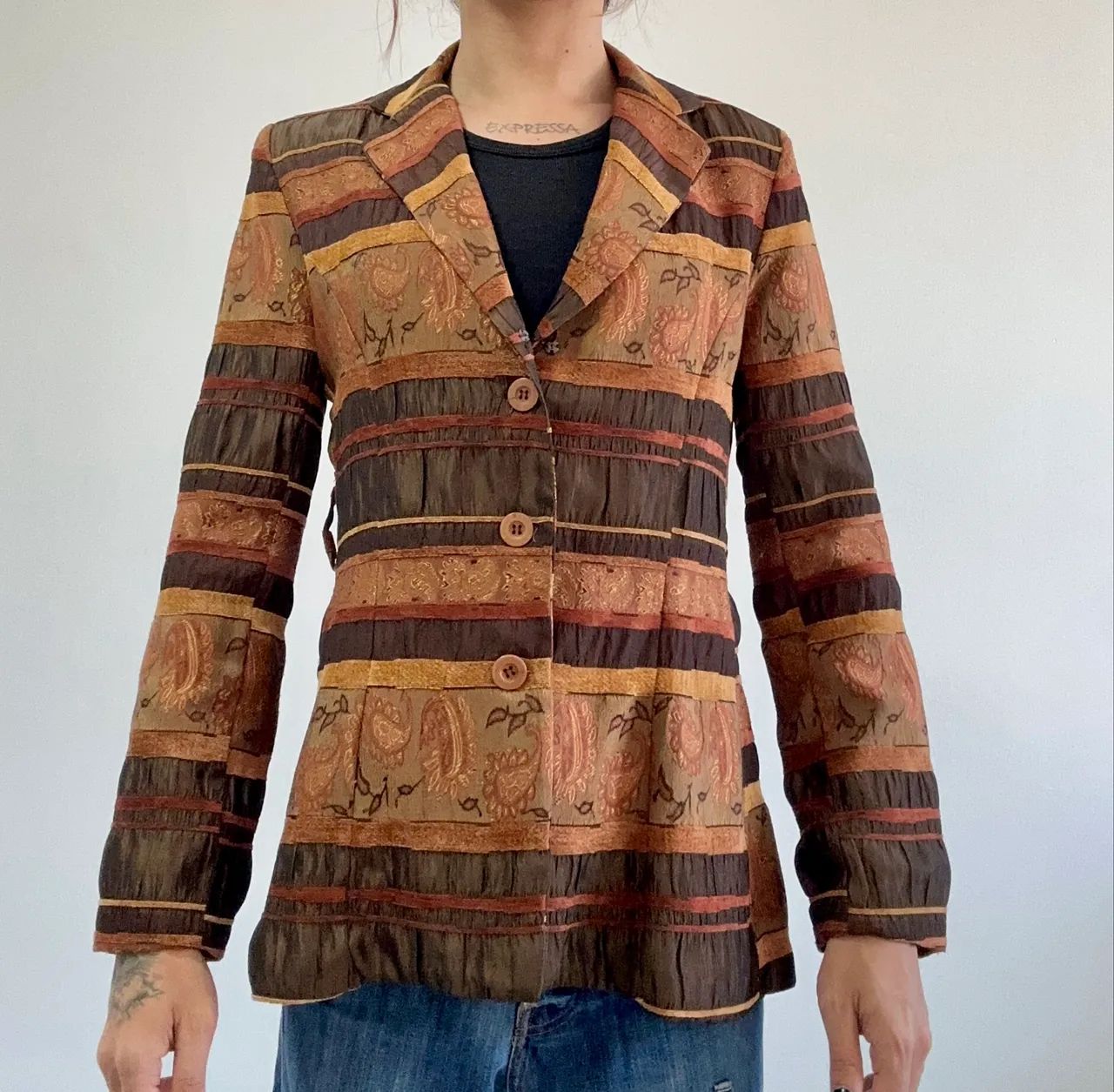 Blazer vintage boho bordado