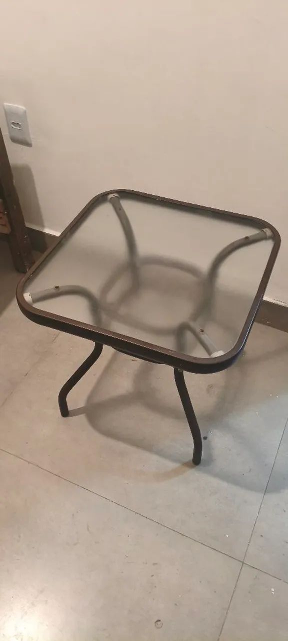 Mesinha vidro, para area externa