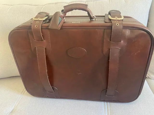 mala de couro vintage marrom
