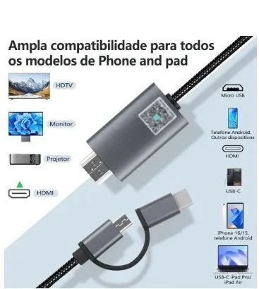 Cabo Usb Type C Para Hdmi 2.0 60hz 2m - Foto 3
