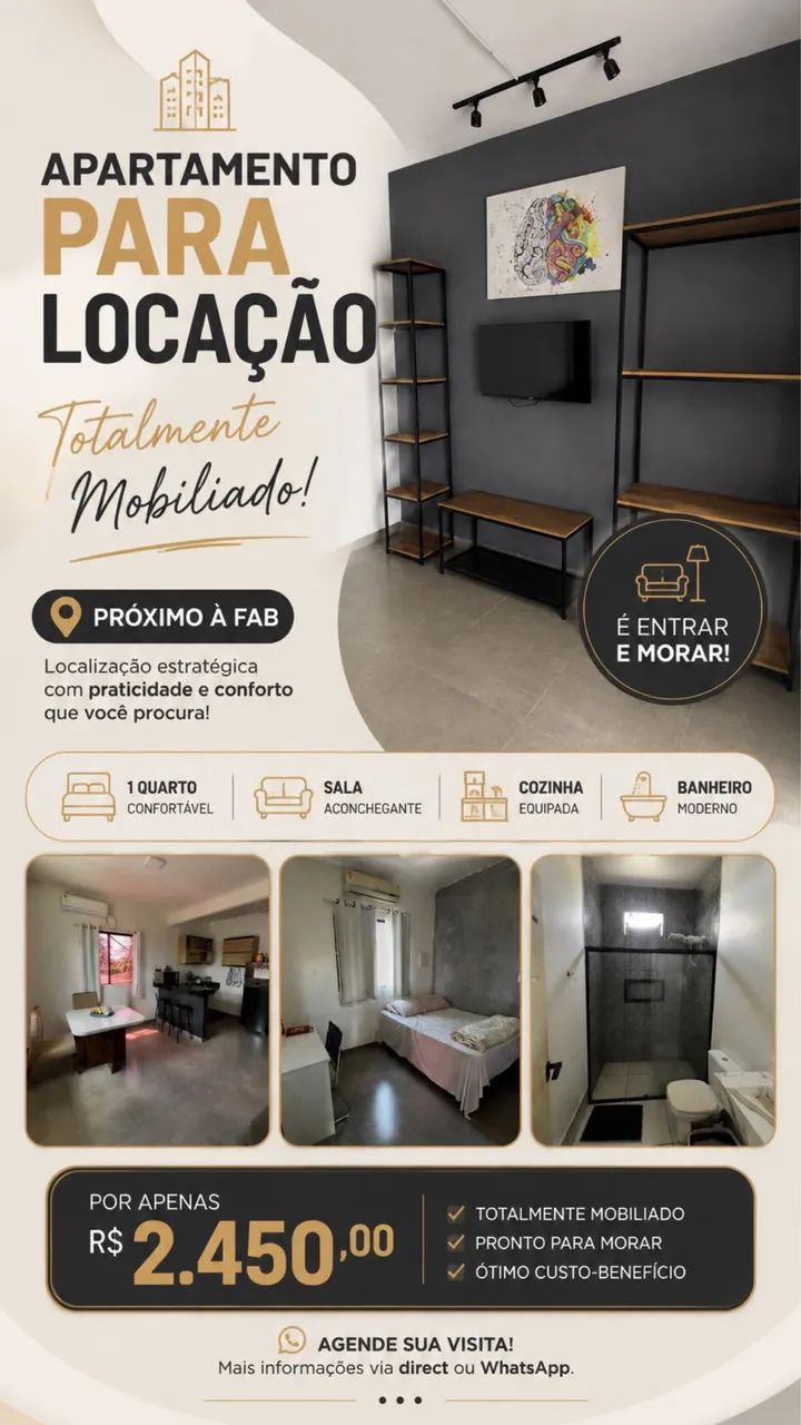 Apartamento mobiliado em ótima localização 