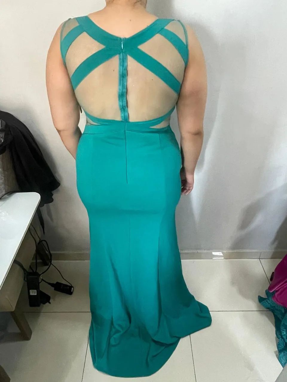 Vestido para madrinha de casamento Verde Turquesa - Foto 2