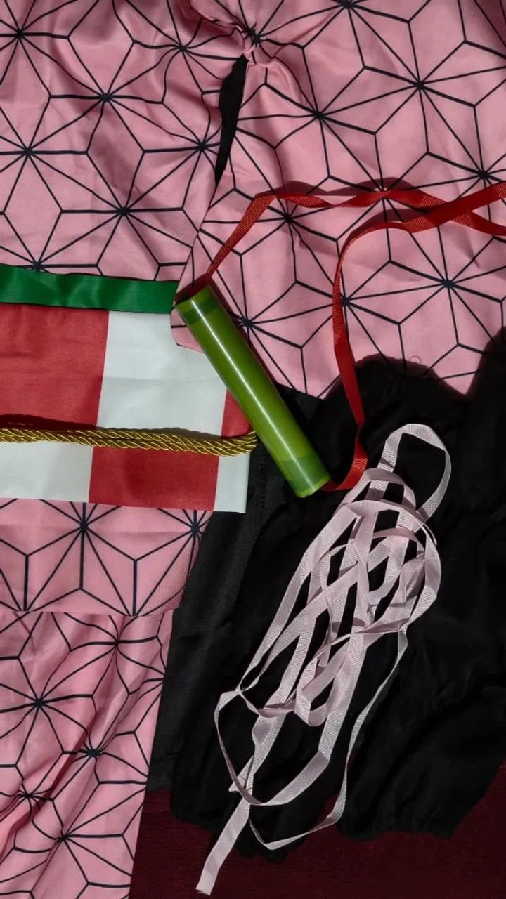 Fantasia Nezuko Cosplay com peruca completa P - Foto 3