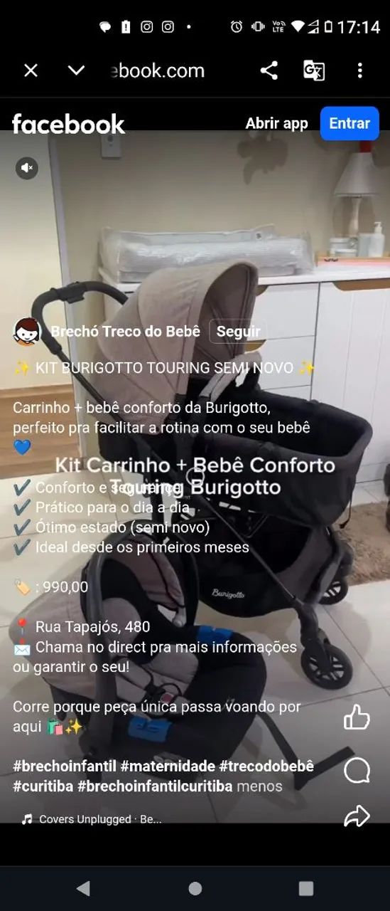 Carinho de bebê e kit Burigotto Criciúma - Foto 2