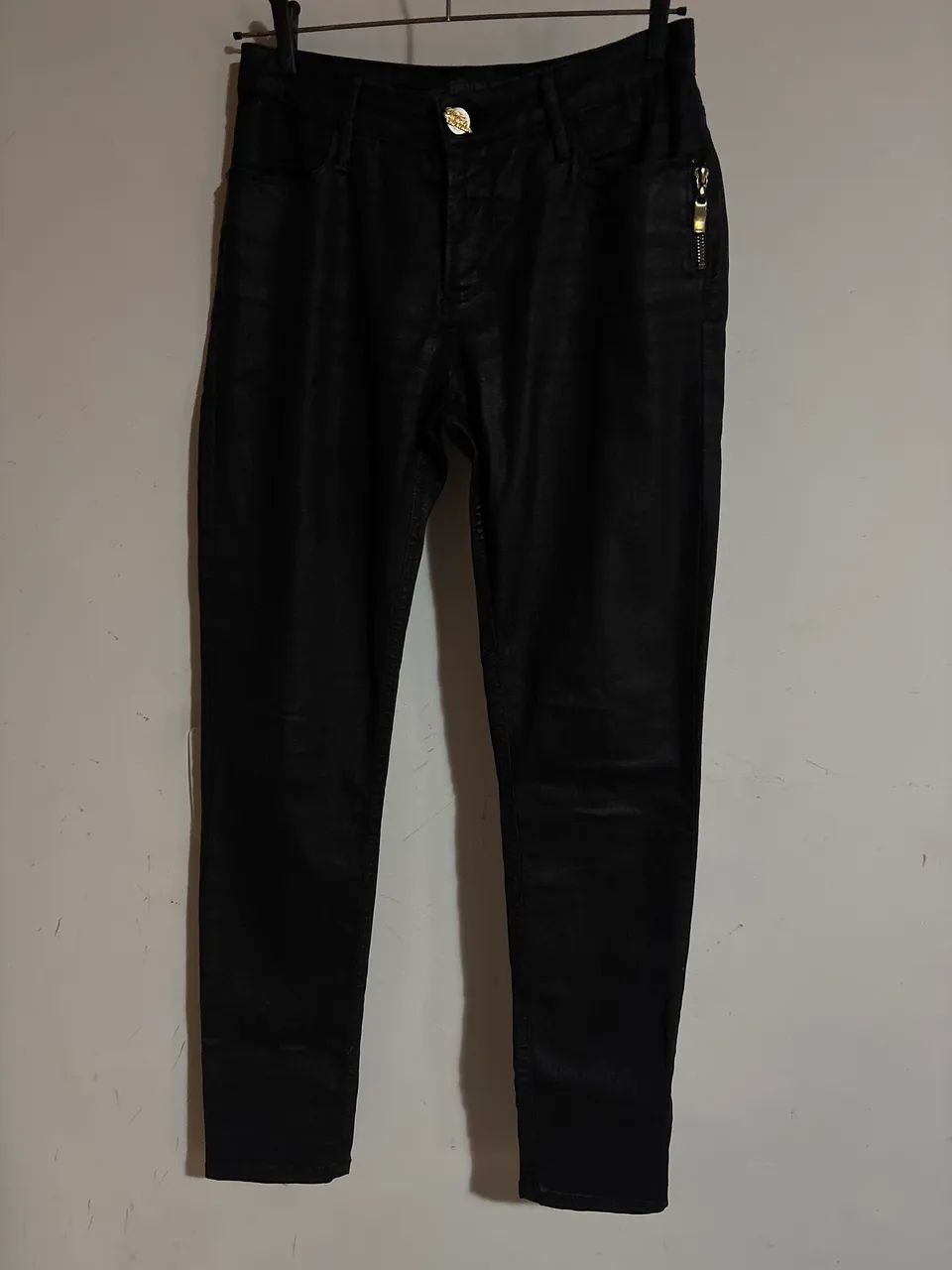 Calça jeans preta Encerada Triton
