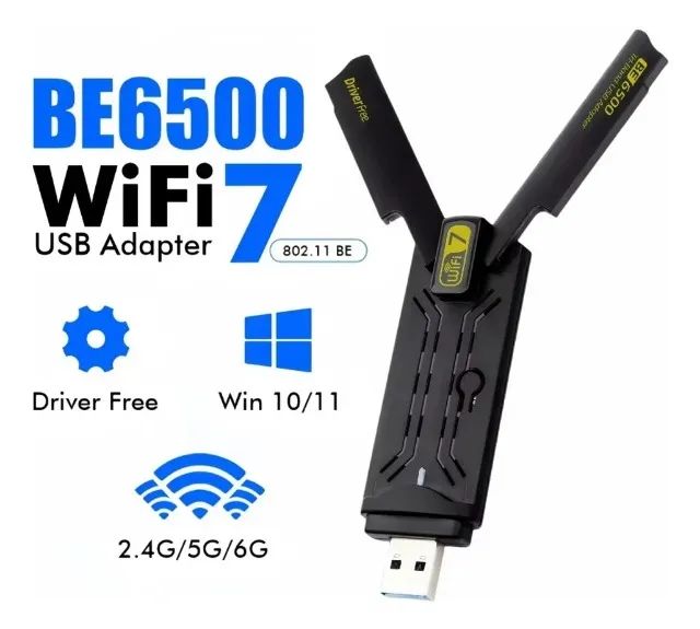 Adaptador Usb Wifi7 6500mbps Be6500 