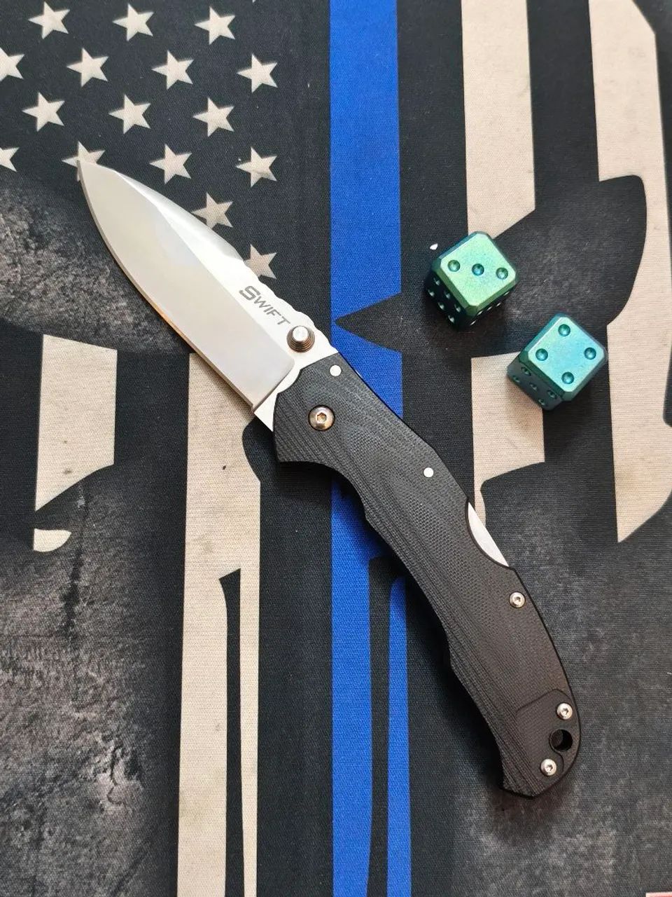 COLD Steel SWIFT I #CS22A DROP POINT Plain Edge Assisted OPEN CTS-XHP G10 Handles 