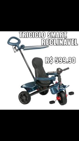Triciclo smart baby reclinável bandeirantes