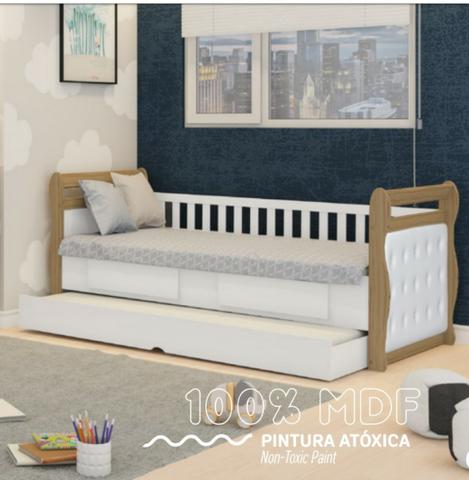 Frete Grátis* Cama De Solteiro + Cama Auxiliar - Capitonê - Maria *NOVO