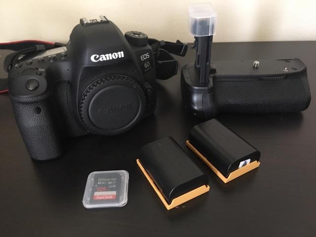 Câmera Canon 6D Mk II + Grip + Card SD 128GB + Bat Extra - Foto 5